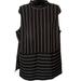 Nine West Tops | Nine West Black & White Striped Collar Neck Sleeveless Tunic Blouse | Color: Black/White | Size: Xl