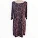 Nine West Dresses | Nine West Printed Abstract Shapes Hatchi Dress Women's Size Medium | Color: Gold/Purple | Size: M