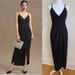 Anthropologie Dresses | Anthropologie Bhldn Lyra V-Neck Faux-Wrap Stretch Crepe Midi Dress | Color: Black | Size: 2