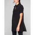 Athleta Tops | Athleta 100% Silk Black Collared Popover Tunic Blouse Xxs | Color: Black | Size: Xxs