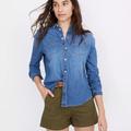 Madewell Tops | Madewell Denim Oversized Ex-Boyfriend Shirt In Hutcherson Wash Small | Color: Blue | Size: S