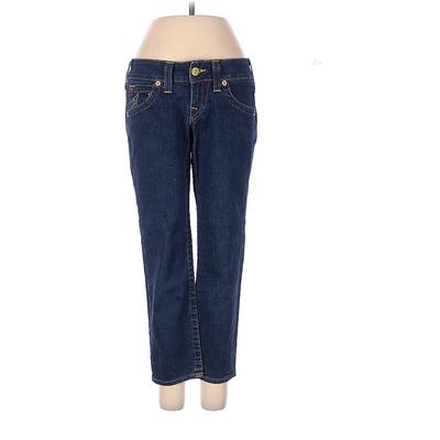 True Religion Jeans - Low Rise Straight Leg Boyfriend: Blue Bottoms - Women's Size 26 - Dark Wash