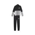 Jogginganzug PUMA "Colourblock Poly Suit Jungen" Gr. 128, schwarz (black) Kinder Sportanzüge Trainingsanzüge