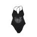 Robin Piccone One Piece Swimsuit: Black Print Swimwear - Women's Size 10