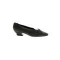 Susan Bennis Warren Edwards Flats: Pumps Chunky Heel Classic Black Print Shoes - Women's Size 9 - Almond Toe