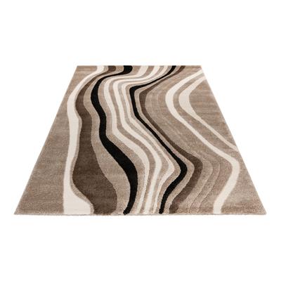 Teppich OBSESSION "My Frisco 283", grau (taupe), B:240cm H:12mm L:330cm, Polypropylen, Teppiche, modernes Wellendesign, Wohnzimmer, Schlafzimmer Image
