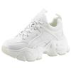 Sneaker BUFFALO "BINARY", Damen, Gr. 38, weiß, Lederimitat, Textil, sportlich, Schuhe, in monochromer Optik, Freizeitschuh, Halbschuh, Schnürschuh