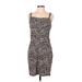 Ann Taylor Casual Dress - Sheath Square Sleeveless: Brown Dresses - Women's Size 8 Petite