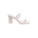 Dolce Vita Heels: Slip-on Chunky Heel Casual White Print Shoes - Women's Size 8 1/2 - Open Toe