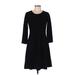 Jessica Howard Casual Dress - A-Line: Black Solid Dresses - Women's Size Large