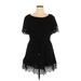 City Chic Casual Dress - A-Line Scoop Neck Short sleeves: Black Print Dresses - Women's Size 14 Plus