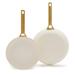 GreenPan Reserve Healthy Ceramic Nonstick 2 Piece Frying Pan Set Non Stick/Hard-Anodized Aluminum in White/Brown | 3.5 H x 20.3 D in | Wayfair