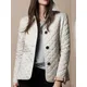 Blazer à carreaux à simple boutonnage pour femmes veste à revers manteau classique vêtements