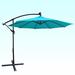 Arlmont & Co. Dreonna 10' Lighted Cantilever Umbrella Metal in Green/Blue/Navy | 102 H x 120 W x 120 D in | Wayfair