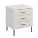 Everly Quinn Casey 3-Drawer Nightstand w/ Metal Bracket Leg Wood in White/Yellow | 23.5 H x 19.5 W x 16.5 D in | Wayfair