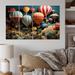 Latitude Run® Red Hot Air Ballon Mosaic I - Hot Air Balloon Metal Art Print Set Metal in Blue/Green/Red | 28 H x 48 W x 1 D in | Wayfair