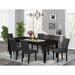 Alcott Hill® Chavon Rectangular 84" L x 42" W Dining Set Wood/Upholstered in Black | 30 H in | Wayfair DFC193B29F5F4891A10ED8A55E9F9F05