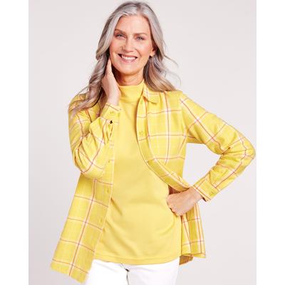 Blair Women's Super-Soft Flannel Shirt - Yellow - SML - Misses