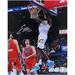 "Evan Mobley Cleveland Cavaliers Autographed 8"" x 10"" White Jersey Dunking vs. Oklahoma Thunder Photograph"