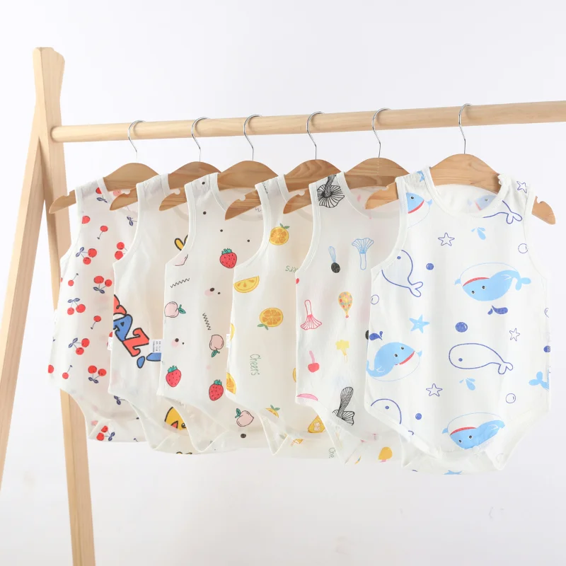 Baby Dreieckige Kriechen Onesies Infantil Overall Kleidung Sommer Hohe Qualität Gestreiften Neugeborenen Bebe Kinder Kleidung Kinder Kostüm Image