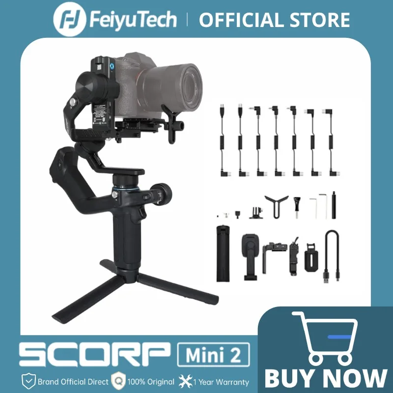 FeiyuTech SCORP Mini 2 Handheld-Gimbal, 3-Achsen-Spiegellos- und Action-Kamera-Smartphone mit KI-Tracker, magnetischer Füllung, 1,2 kg Nutzlast Image