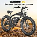 Hidoes B3 Electric Bike Adults E-bike with 26 Fat Tires Electric Bicycle Mountain Bikes E Bike off-Road for Men Women