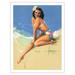 Sunny Skies - Hawaii Pin Up - Elsa Kanionapua Edsman - 1952 Miss Universe 1st Runner Up - Vintage Pin Up Girl Poster by Rolf Armstrong c.1950s - Fine Art Matte Paper Print (Unframed) 20x26in