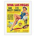 Viva Las Vegas (Meet Me in Las Vegas) - starring Dan Dailey Cyd Charisse - Vintage Film Movie Poster c.1956 - Fine Art Rolled Canvas Print 20in x 26in