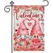 Valentines Day Garden Flag Valentine Garden Flag 12x18 Double Sided Happy Valentine s Day Gnomes with Love Heart Roses Burlap Vertical Yard Flag for Home Lawn Outdoor Decorations