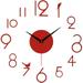 Clearance! CICRKHB Hanging Ornament Clearance Frameless 3D Wall Clock Large Silent Mirror for Living Room Modern Wall Clock Number for Bedroom Home Office Decor Easy to Assemble Red