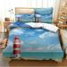 Beach Duvet Cover Twin Size 3 Pieces Soft Lightweight Microfiber Duvet Cover Set Beach Ocean Bedding Comforter Cover Set with Zipper Ties 1 Duvet Cover and 2 Pillowcases No Comforter