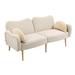 Couches for Living Room 65 inch, Velvet Sofa with 2 Bolster Pillows, Loveseat Armrest for Bedroom, Apartment