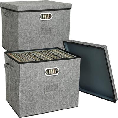 12-Inch Vinyl Record Storage Boxes (17"-2 Pack)