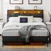 BELLEZE Carmel Bed Frame with Charging Station & LED Lights