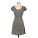 Michael Stars Casual Dress - Mini: Gray Solid Dresses