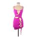 Shein Casual Dress - Bodycon Plunge Sleeveless: Pink Print Dresses - New - Women's Size 6