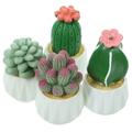 4Pcs Fake Succulents Plants Artificial Potted Plant Faux Succulents Mini Potted Artificial Plant