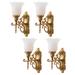 4 Pcs Mini Chandelier Dollhouse Wall Light LED Sconce Lamp Scale Buildings outside Lights Toys Trains