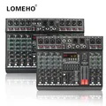 LOMEHO 7 Band EQ Audio Mixer Table 6/8 Mono Channel Mixing DJ Console con USB 2 AUX Output 48V 99