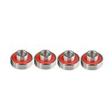 608-2Rs Long Plate Integrated Bearing Abec-11 High Speed Silent Speed Bearing (Red 4pcs)