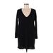 Wilfred Free Casual Dress - Shift V-Neck Long sleeves: Black Solid Dresses - Women's Size 2X-Small