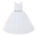 Ekidsbridal White V-Back Lace Tutu Flower Girl Dresses for Wedding Ceremony Mini Bridal Gown 212R3 5