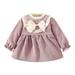 EHQJNJ Baby Girl Clothes Toddler Girls Long Sleeve Solid Color Ruffles Bowknot Dress Dance Party Dresses Clothes Purple Floral For Girls 8-10 Baby Girls Clothing Summer Sale