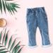 eczipvz Baby Girl Clothes Girls Pants Spring and Autumn Korean Style Children s Clothing Spring Fashionable Jeans Spring (Blue 3-9 Months)