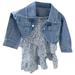 mveomtd Little Child Girls Spring And Autumn Solid Blue Denim Pocket Jacket And Floral Halter Cake Skirt Sweats for Teen Girls Going Home Baby Girl Outfit