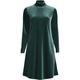 Knit Velvet Polo Neck Dress, Women, size: 8, regular, Green, Poly-blend, by Lands' End