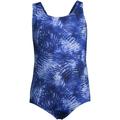 X-back Swimsuit, Kids, size: 8-9 yrs, regular, Blue, Spandex/Poly-blend, by Lands' End