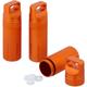 Set of 3 Waterproof Capsule, Pillbox Keychain, for On-the-Go, Aluminium, Key Ring, hwd: 9.5 x 3 x 3 cm, Orange - Relaxdays