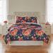 Rosie Quilt Set by BrylaneHome in Floral Navy (Size FL/QUE)