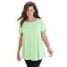 Plus Size Women's Swing Ultimate Tee with Keyhole Back by Roaman's in Green Mint (Size 4X) Short Sleeve T-Shirt